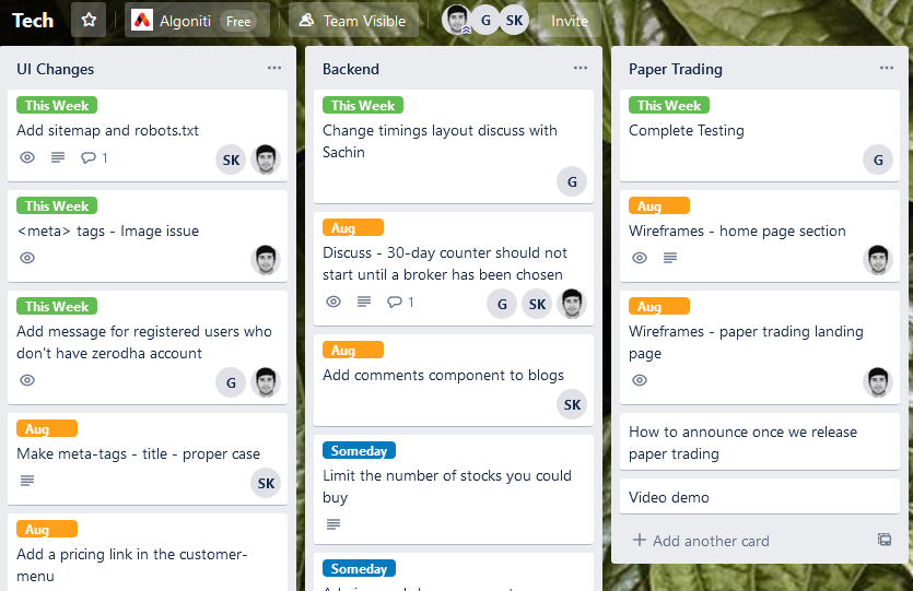 Dev Board - Trello